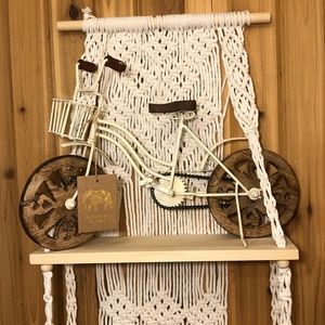 Decorative Bicycle With Working Chain & Pedals. Handmade In India, Cream & Brown